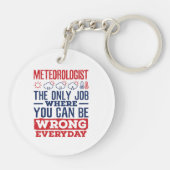 Meteoroloog De enige baan kan elke dag verkeerd zi Sleutelhanger (Achterkant)