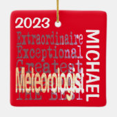 Meteoroloog Extraordinaire CUSTOM Keramisch Ornament (Achterkant)