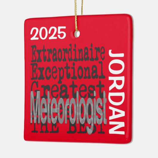 Meteoroloog Extraordinaire CUSTOM Keramisch Ornament (Links)