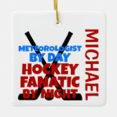 Meteoroloog houdt van hockey CUSTOM Keramisch Ornament (Voorkant)