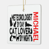Meteoroloog houdt van katten CUSTOM Keramisch Ornament (Links)
