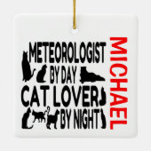 Meteoroloog houdt van katten CUSTOM Keramisch Ornament (Achterkant)