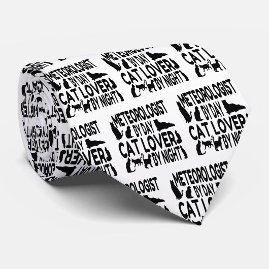 Meteoroloog houdt van katten stropdas (Opgerold)