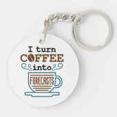 Meteoroloog I zet koffie om in voorspellingen Sleutelhanger (Achterkant)