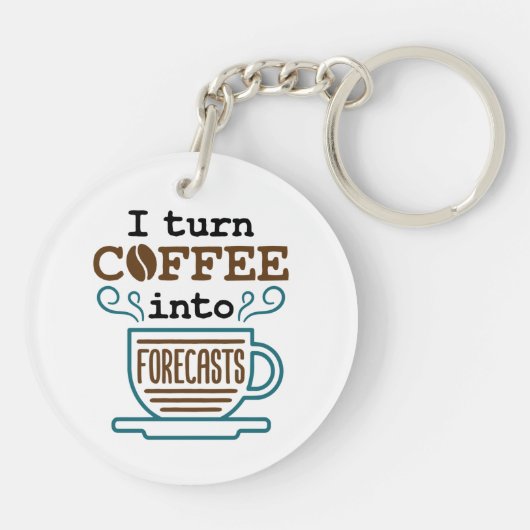 Meteoroloog I zet koffie om in voorspellingen Sleutelhanger (Achterkant)