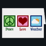Meteoroloog Peace Love Weather<br><div class="desc">Peace Love Weather - Cute Meteorology Gift. Een coole meteorologe vormgeving voor een weersmens die van regen of schijn houdt.</div>