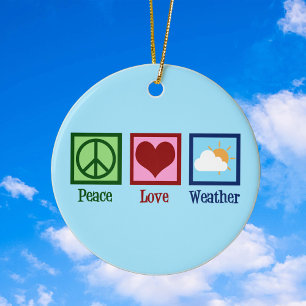 Meteoroloog Peace Love Weather Keramisch Ornament