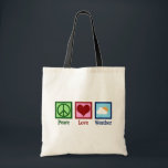 Meteoroloog Peace Love Weather Tote Bag<br><div class="desc">Peace Love Weather - Cute Meteorology Gift. Een coole meteorologe vormgeving voor een weersmens die van regen of schijn houdt.</div>