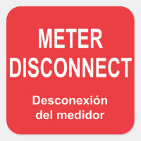 Meter ontkoppel label met Spaanse ondertitel