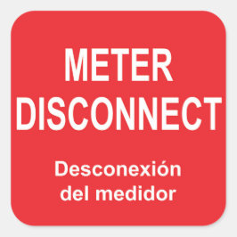 Meter ontkoppel label met Spaanse ondertitel