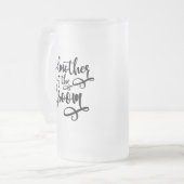 Meter van de bruidegom matglas bierpul (Voorkant links)