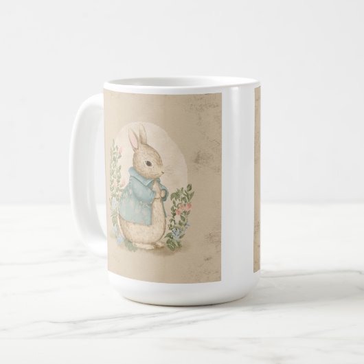  meterkonijn met bloemen KoffieMok (Voorkant links)