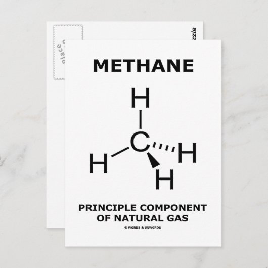 Methaanbasiscomponent van aardgas briefkaart (Voorkant / Achterkant)
