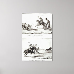 Methoden voor het gooien van de lasso en de Bolas Canvas Afdruk