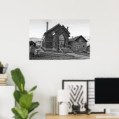 METHODISCH CHURCH OP BANNACK MONTANA GHOST TOWN POSTER (Thuiskantoor)