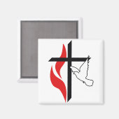 Methodist cross en Dove Magneet (Voorkant / Achterkant)