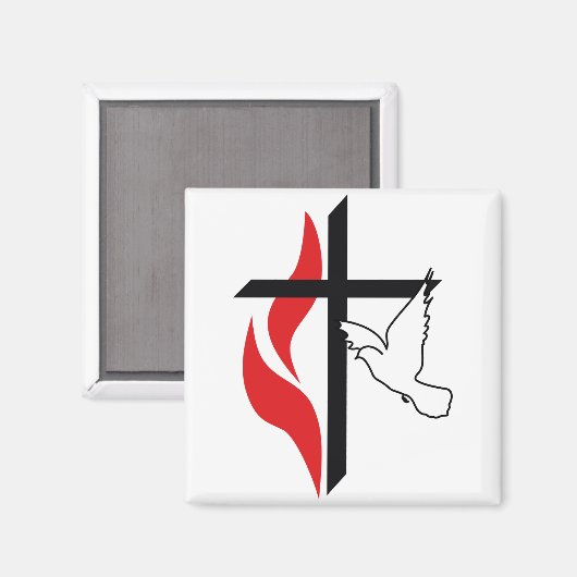 Methodist cross en Dove Magneet (Voorkant / Achterkant)