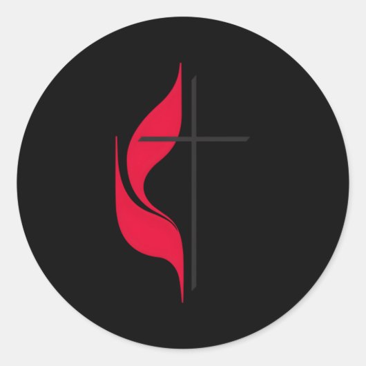 Methodist Cross Flag Christelijke Methodisten Prot Ronde Sticker (Voorkant)