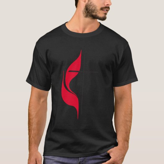 Methodist Cross Flag Christelijke Methodisten Prot T-shirt (Voorkant)