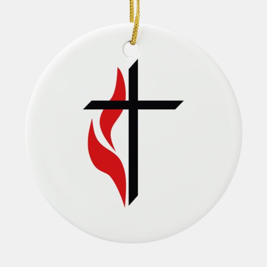 METHODIST CROSS KERAMISCH ORNAMENT (Voorkant)