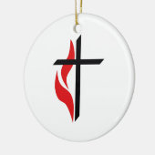 METHODIST CROSS KERAMISCH ORNAMENT (Links)
