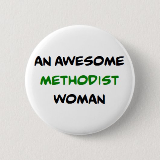 methodistische vrouw, geweldig ronde button 5,7 cm (Voorkant)