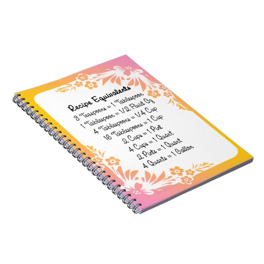 Meting Equivalenten Keuken Helper Bloemen Notitieboek (Rechterzijde)