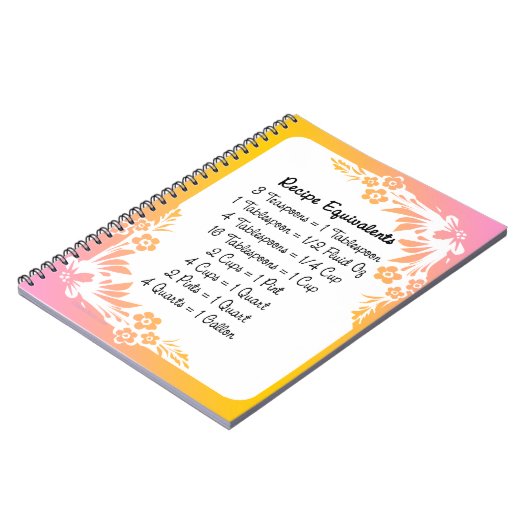 Meting Equivalenten Keuken Helper Bloemen Notitieboek (Linkerzijde)