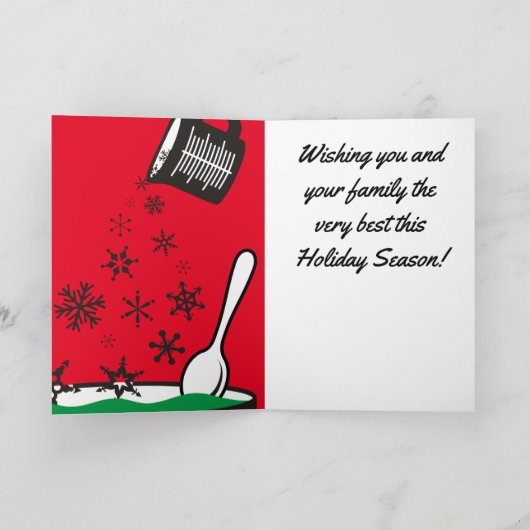 Meting met bekertje voor het gieten van sneeuwvlok feestdagen kaart (Binnen)