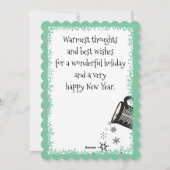 Meting met bekertje voor het gieten van sneeuwvlok feestdagenkaart (Achterkant)