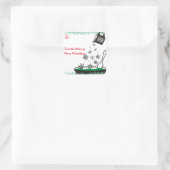 Meting met bekertje voor het gieten van sneeuwvlok vierkante sticker (Tas)