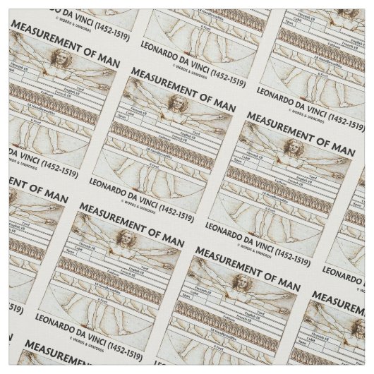 Meting van het Man Vitruvian Man da Vinci Stof (Swatch)