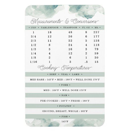 Metingen en Temps Kook- en bakmagneet Magneet (Verticaal)