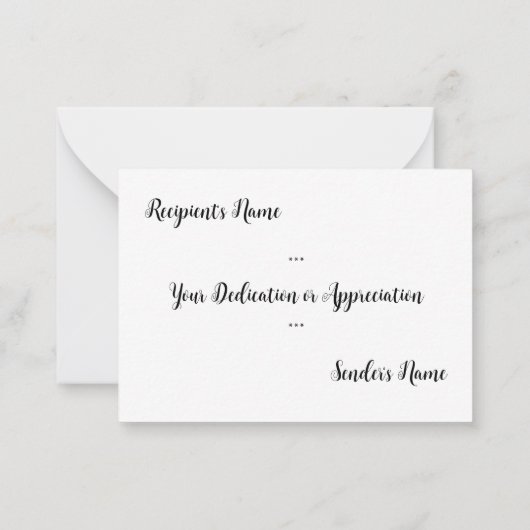 Metingen van liefde notitiekaartje (Achterkant)