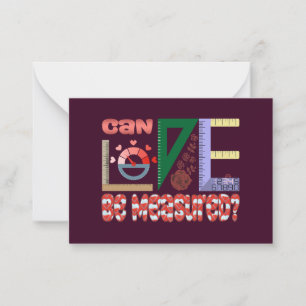 Metingen van liefde notitiekaartje
