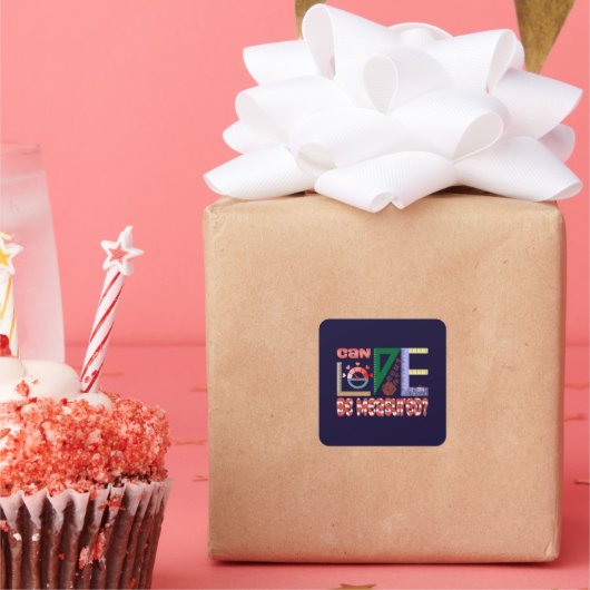 Metingen van liefde vierkante sticker (Feest)