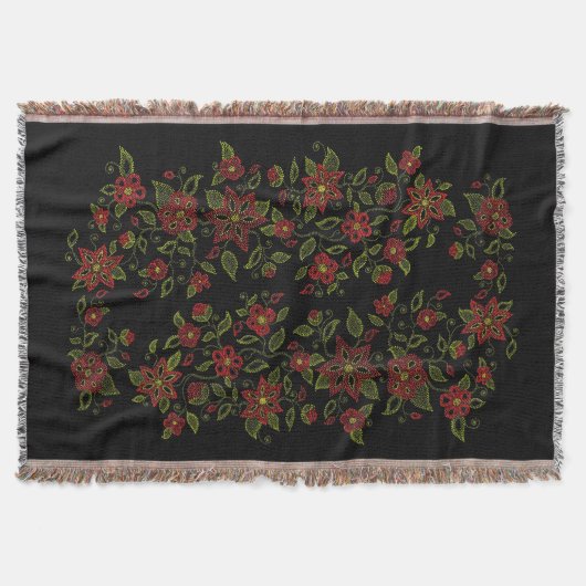 Metis Art Blanket Native BeadingThrow Blankets Deken (Voorkant)