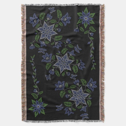 Metis Art Blanket Native BeadingThrow Blankets Deken (Voorkant Verticaal)
