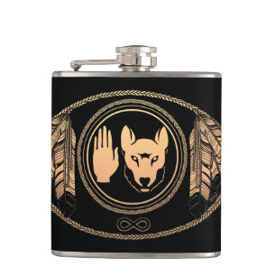Metis Art Flask Custom Metis Rebellion Flag Flask Heupfles