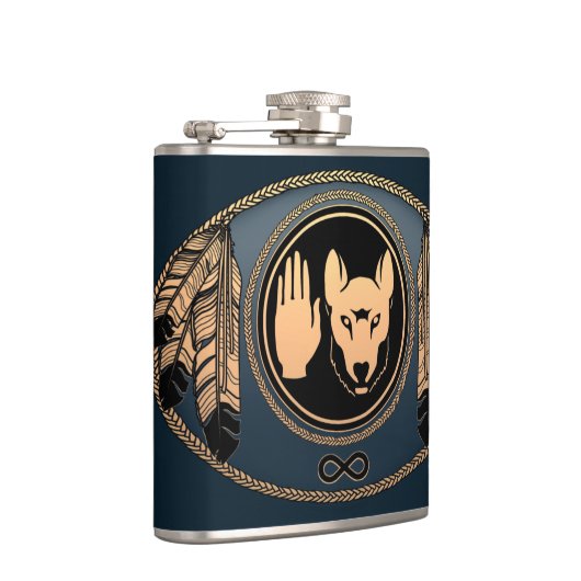 Metis Art Flask Custom Metis Rebellion Flag Flask Heupfles (Rechts)