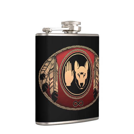 Metis Art Flask Custom Metis Rebellion Flag Flask Heupfles (Rechts)