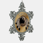 Metis Art kerstversieringen Aangepaste tribale cad Tin Sneeuwvlok Ornament (Links)