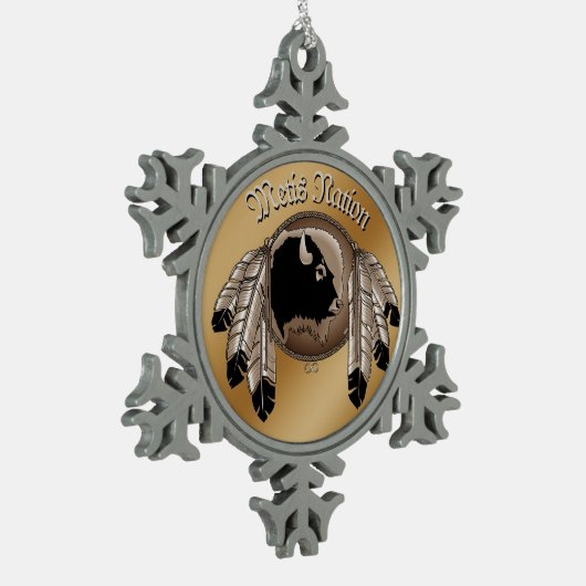 Metis Art kerstversieringen Aangepaste tribale cad Tin Sneeuwvlok Ornament (Links)