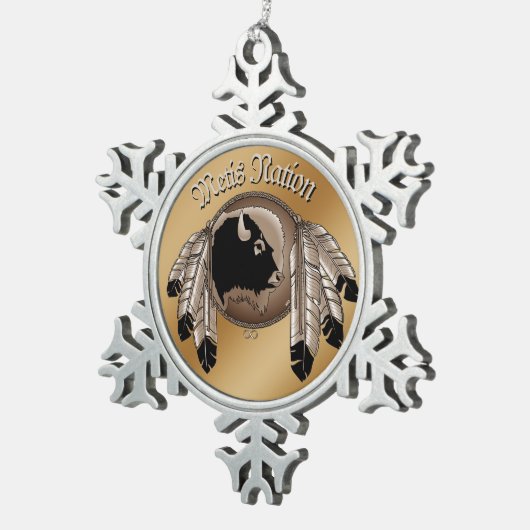 Metis Art kerstversieringen Aangepaste tribale cad Tin Sneeuwvlok Ornament (Rechts)