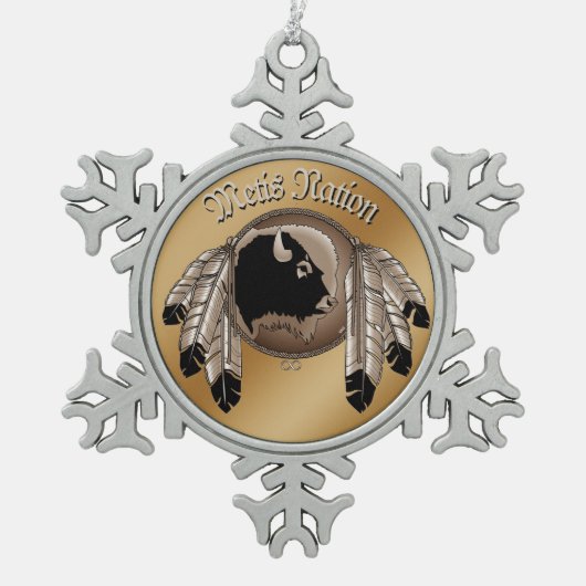 Metis Art kerstversieringen Aangepaste tribale cad Tin Sneeuwvlok Ornament (Voorkant)