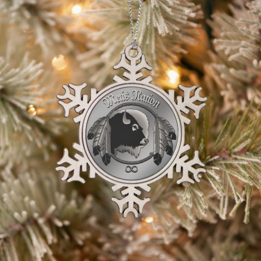 Metis Art kerstversieringen Aangepaste tribale cad Tin Sneeuwvlok Ornament (Boom)