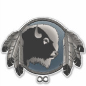 Metis Art Stickers First Nations Wolf Gifts (Voorkant)