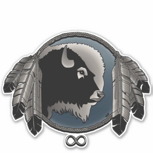 Metis Art Stickers First Nations Wolf Gifts (Voorkant)