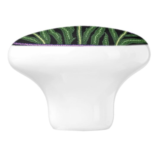 Metis Beadwork Floral Iris Native Art Keramische K Keramische Knop (Zijkant)