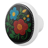 Metis Beadwork Floral Native Art Keramische Knop (Rechts)